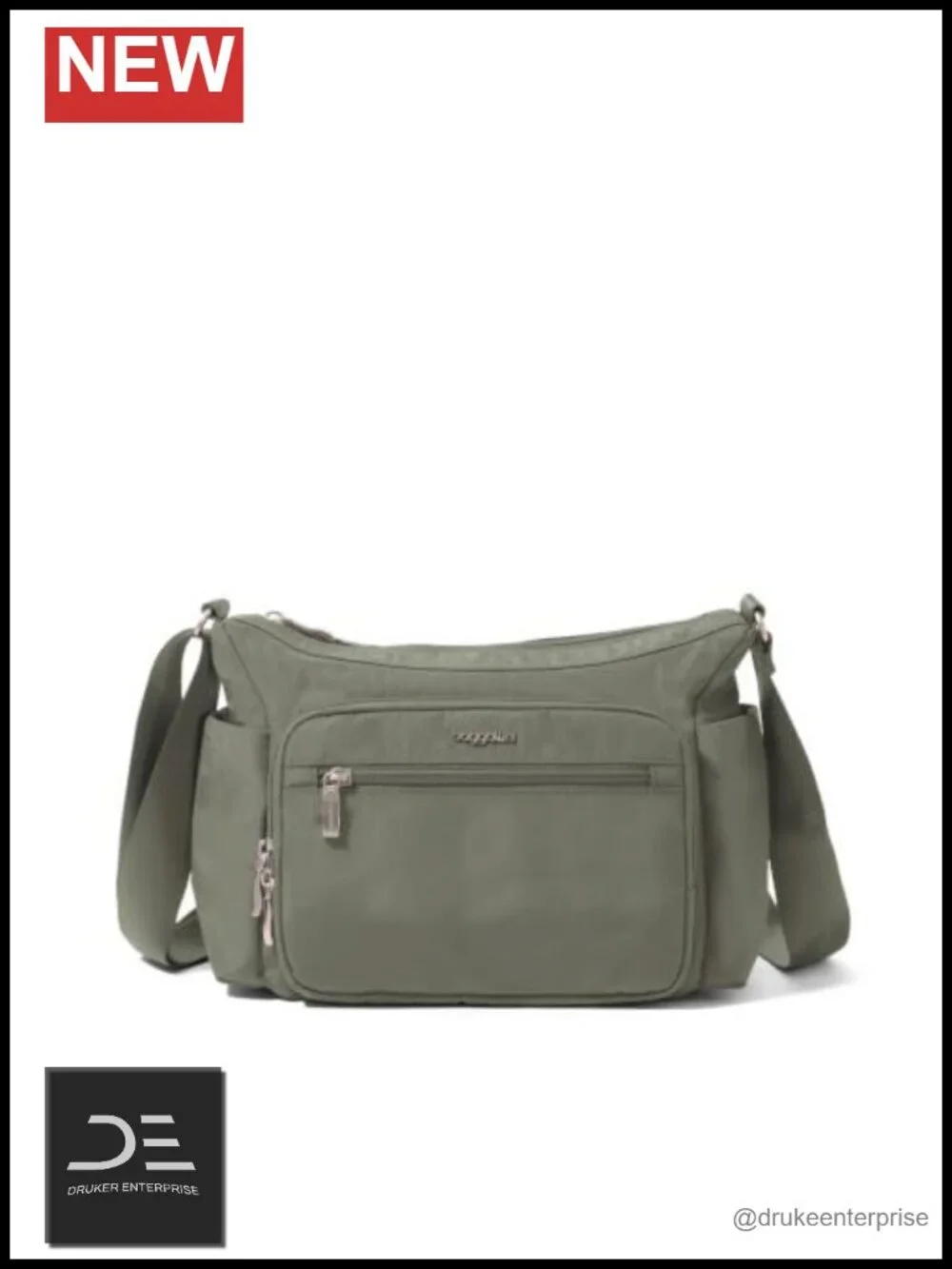 Baggallini Crosstown Hobo Crossbody with RFID Wallet & Water Bottle Holder